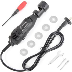 Tungsten Electrode Sharpener Grinder TIG Welding Set, ALUMINUM TIG Sharpener Welding Tungsten Grinder Head 12 Holes Rotary Tool, with Slot Tungsten Sharpener Multi-Angle, 5pc Wheels