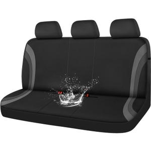 CAR PASS EVA Waterproof Back Seat Cover,Gray Bench Seat Cover, Rear Seat Cover Universal Fit for Cars Sedans SUVs Vans Truck 95% Automotive Interior Backseat Car Covers (Rear,Black and Gray)