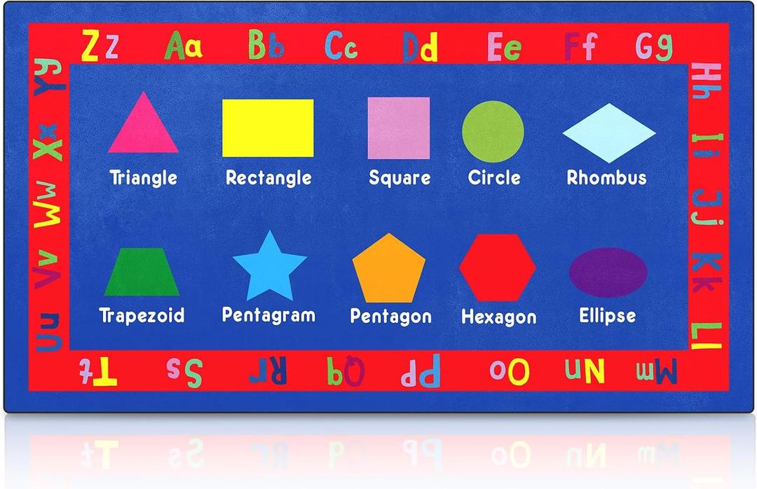 Drydiet Alphabet Classroom Rug Elementary Educational Daycare Rug 11.8 x 6.6ft Large Preschool Carpet for Classroom Multicolor Playmat for Kids Toddler Nursery School Early Learning
