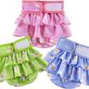 Dogs Physiological Pants,Reusable Dog Diapers Female,Washable Diapers3 Pieces * L SizeWaist Circumference Between 19-25.5 inches