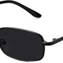 Rectangle Sunglasses for Women 90s Retro Small Narrow Square Frame UV400 Protection