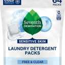 Seventh Generation Laundry Detergent Packs, Free & Clear, Made for Sensitive Skin, EPA Safer Choice Certified, 64 Count