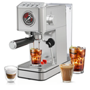 EM623 Espresso Machine 20 Bar with Steam Milk Frother, Stainless Steel Coffee Machine with Removable Water Tank for Cappuccino,Latte, Compact Stainless Steel Coffee maker for home,Great Gift