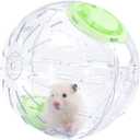 7.9 Inch Hamster Ball, Running Ball Toy, Transparent, Breathable, Promote Exercise Health, Reduce Stress, Easy to Clean, Hamster Accessory, for Syrian Dwarf Hamster, Gerbils, Mice, Small Pets, Green