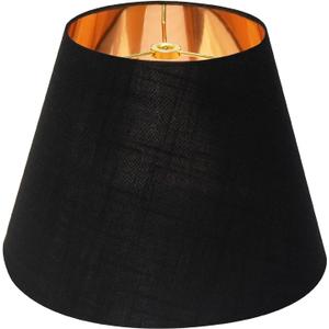 ALUCSET Small Lamp Shade, Barrel Fabric Lampshade for Table Lamp and Floor Light, 6x10x7.5 inch, Natural Linen Hand Crafted, Spider (Black/Gold)