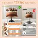 NUPTIO Wooden Cake Stand Wedding: Acacia Wood Cupcake Pedestal Stands Round Dessert Riser Cookie Serving Tray Vintage Pie Plate Holder Farmhouse Table Decor for Party Christmas 9.8 Inch/25cm