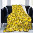 Perinsto Cute Rubber Ducky Throw Blanket Ultra Soft Warm All Season Yellow Cartoon Ducks Decorative Fleece Blankets for Bed Chair Car Sofa Couch Bedroom 80"X60"