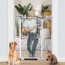51.18 Inch Extra Tall Pet Gate
29.5-43" Adjustable Wide Auto Close Dog Gates, Pressure Mounted Walk Through Tall Cat Gate for Doorways,Hallway,Stairs,White