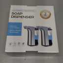 Automatic Soap Dispenser Touchless 17oz/500ml, Set of 2 Pack Liquid Soap Dispenser, Battery Countertop Dispensers with 5 Adjustable Levels, Bathroom Lotion Dispensers over Sink, Silvery