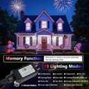 4th of July Red White and Blue Lights, Connectable 200 LED 66FT String Lights Plug in, 13 Modes July 4th Twinkle Lights for Indoor Outdoor Independence Day Memorial Day American Flag Patriotic Decor