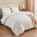 KUSNUG Climaloft Hybrid Wool Comforter King Size with 100% Organic Cotton, Hypoallergenic Down Alternative Luxury Duvet Insert with Tabs, Temperature Regulating All-Season Bedding, White