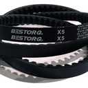 BESTORQ 3VX450 Rubber V-Belt, Raw Edge/Cogged, Black, 45" Length x 0.38" Width x 0.32" Height, Pack of 2