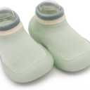 Baby Girls Boys First Walking Shoes Non Slip Soft Sole Sneakers Toddler Infant Sock Shoes Slipper socks (9-12 Months Infant, Light-green-2)