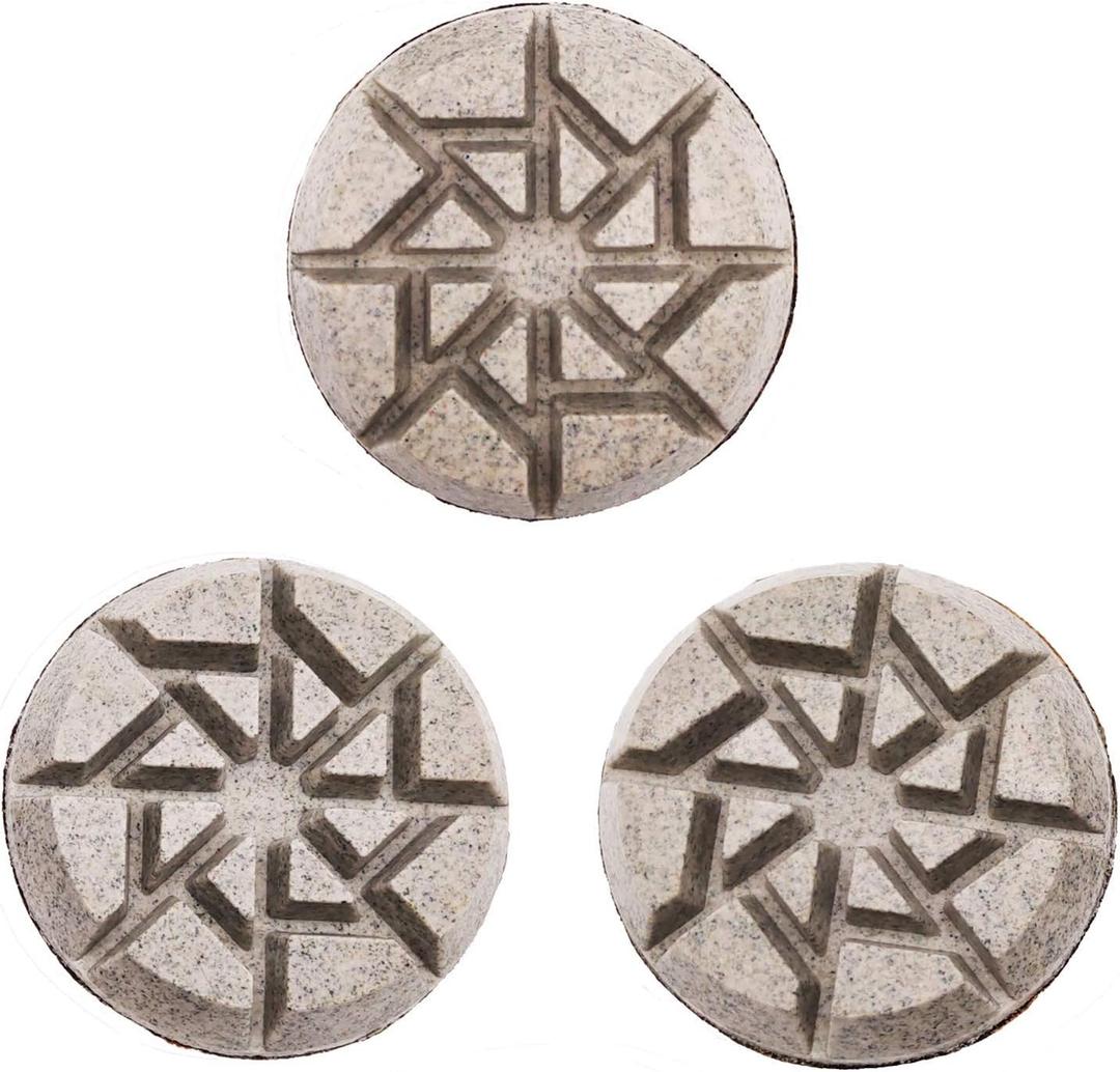 (3PACK) 80MM/3" Professional Diamond Floor Polishing Pad for Concrete, Terrazzo, Stone Floor, Velcro Backed for Floor Grinder, Wet& Dry Use-Premium Quality(Grit 100# x3pcs)