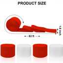 4 Crepe Paper Streamers Rolls, 328ft Pack of Red and White Crepe Paper for Birthday Baby Shower Wedding Christmas Valentines Day Party Decorations (1.8 inch x 82 ft/Roll)