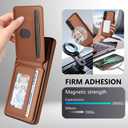 casesszoone for Samsung Galaxy S25 Plus S24 Plus Wallet Case with Kickstand Detachable Card Holder, for MagSafe Magnetic Wireless Charging, PU Leather Flip Slim Cover for Men Women S25+/S24+, Red