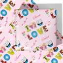 6 x RiukRaiu Valentine's Day Wrapping Paper for Men Women - Pink Gift Wrap Balloon Heart Envelope for Romantic Lovers Wedding - 4 Folded Sheets 28 X 40 Inch, Easy to Store