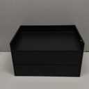 Bamboo Desk Organizer with Drawers Wooden Desktop Storage Drawers for Bills Office Supplies Kitchen Utensils Organizing Tool for Home Classroom Organization No Assembly (Black, 2 Drawers)