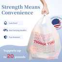 IUI 1000 Count Thank You T-Shirt Plastic Bags, White Grocery Bags with Handles, 11.5" x 6.5" x 21", Retail Shopping, Take Out & Small Business Bags in Bulk - Made in USA