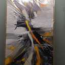 Framed Wall Art for Living Room Bedroom Abstract Modern Artwork Gold Wall Decorations White Pictures 24"x 48"