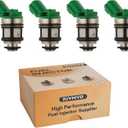 16600-1S700 OE 2.4L Performance Fuel Injectors,Compatible w/Frontier Xterra 1998 1999 2000 2001 2002 2003 2004,Compatible with/Nissan 2.4 Pickup 1996-1997,|1 Holes| |Set of 4|