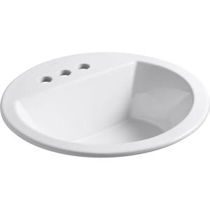 KOHLER K-2714-4-58 Bryant Round Drop-In Bathroom Sink with Centerset Faucet Holes, 4", Thunder Grey