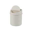 0.5 Gallon Plastic Mini Desktop Trash Can, Tiny Waste Bin with Swing-Top Lid, White