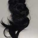 NAYOO Clip in Curly Hair Extensions 4PCS Long Wavy Synthetic Thick Hairpieces with Fiber Double Weft for Women Hair Full Head (24 Inch, Black)