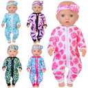 UNICORN ELEMENT 4 Sets 14-18 Inch Baby Doll Clothes Outfits Casual Wear for 17 Inch Baby Doll 10 Pcs Girl Doll Clothes and Headbands for 15-18 Inch Doll