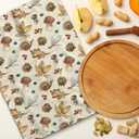 TNUW Fall Mushroom Dragonfly Kitchen Towels 16x24 Inch, Vintage Cottagecore Fall Botanical Dish Tea Towels for Kitchen, Farmhouse Rustic Pine Cone Snail Decorative Hand Towel for Bathroom Decor