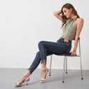 Modatope Kitten Heels for Women Open Square Toe Ankle Strap Sandals Low Heels Dress Shoes for Party (White)