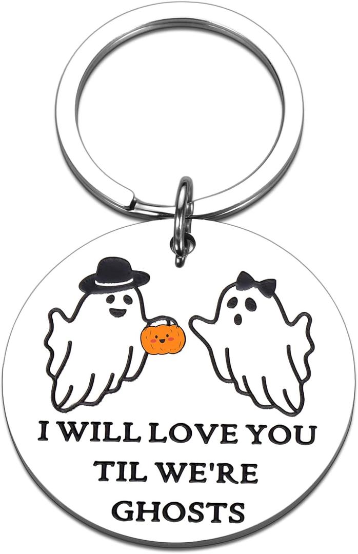 Valentines Gifts for Her Him, Keychain Boo Basket Stuff Basket for Him Couple Gifts Spooky Basket Stuffers For Boys Girls Ghost Anniversary for Boyfriend Girfriend Husband Wife Birthday