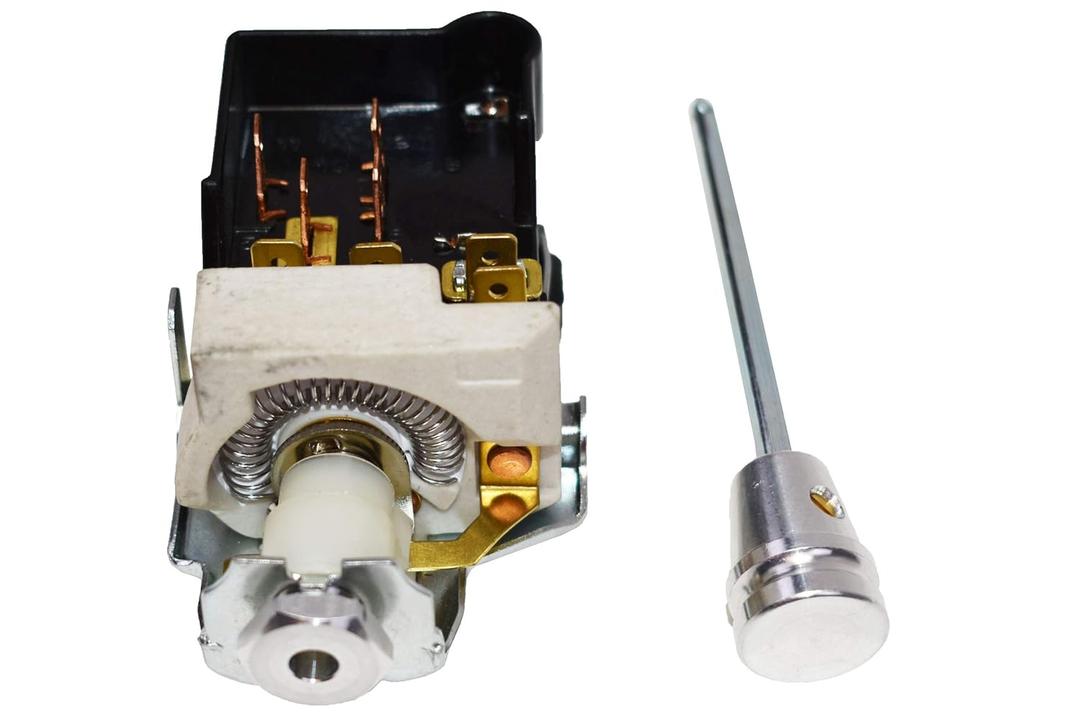 A-Team Performance - Headlight Switch Dash Dimmer Billet Aluminum with Standard 8 Terminal GM Plug - Compatible with 1968-1984 Chevy GM Street Rod Truck or Rat Rod Build - Headlight Dimmer Switch