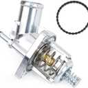 MITZONE Upgrade Aluminum Thermostat Housing Water Outlet Compatible with 2014-2020 Chevy Silverado 1500 Suburban Tahoe GMC Sierra 1500 Yukon Yukon XL Cadillac Escalade Replace 12674639 15-11125