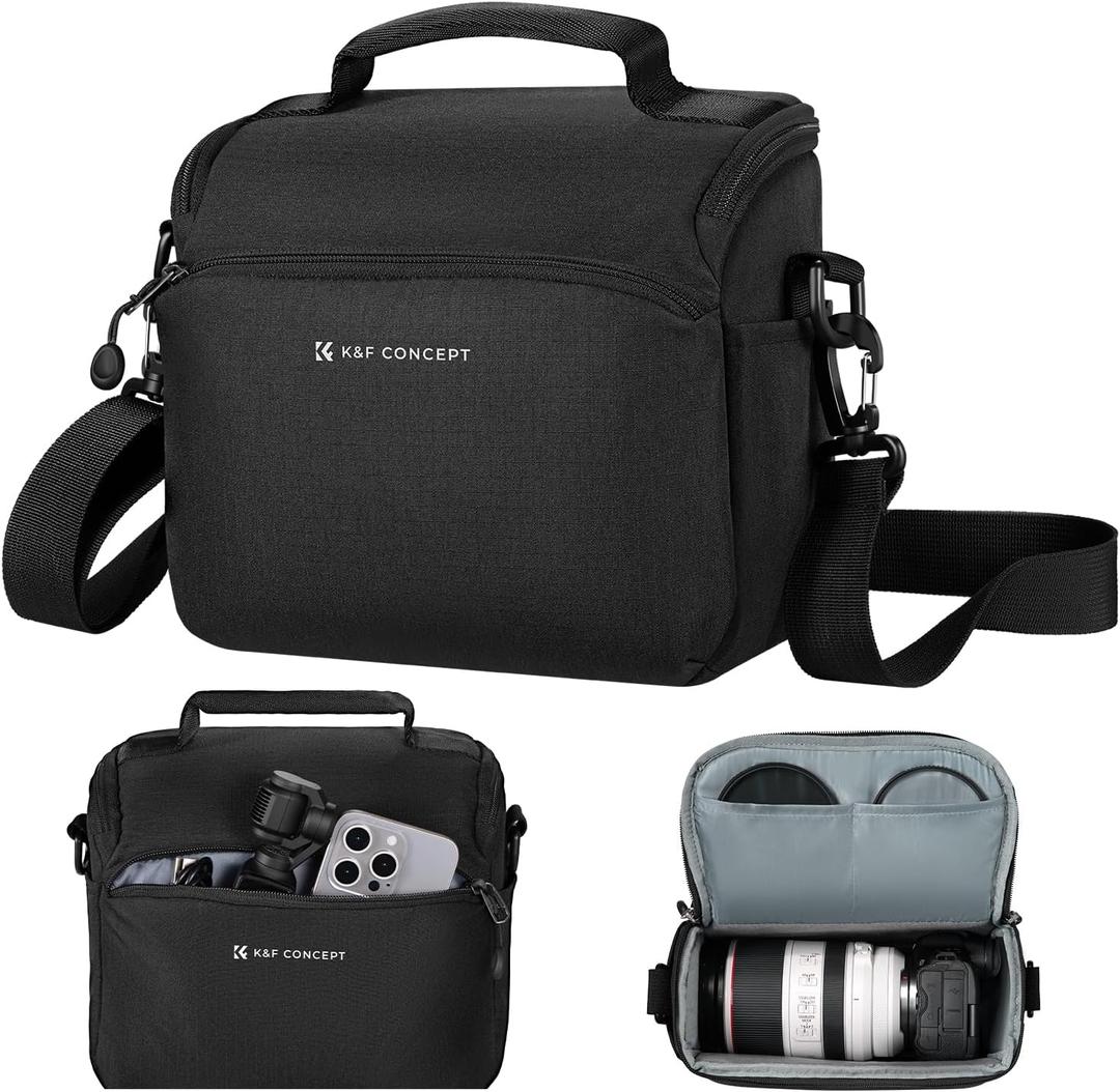 K&F CONCEPT Camera Sling Bag Small Crossbody Camera Case DSLR/SLR/Cute Compact Shoulder Photography Bags for Photographers