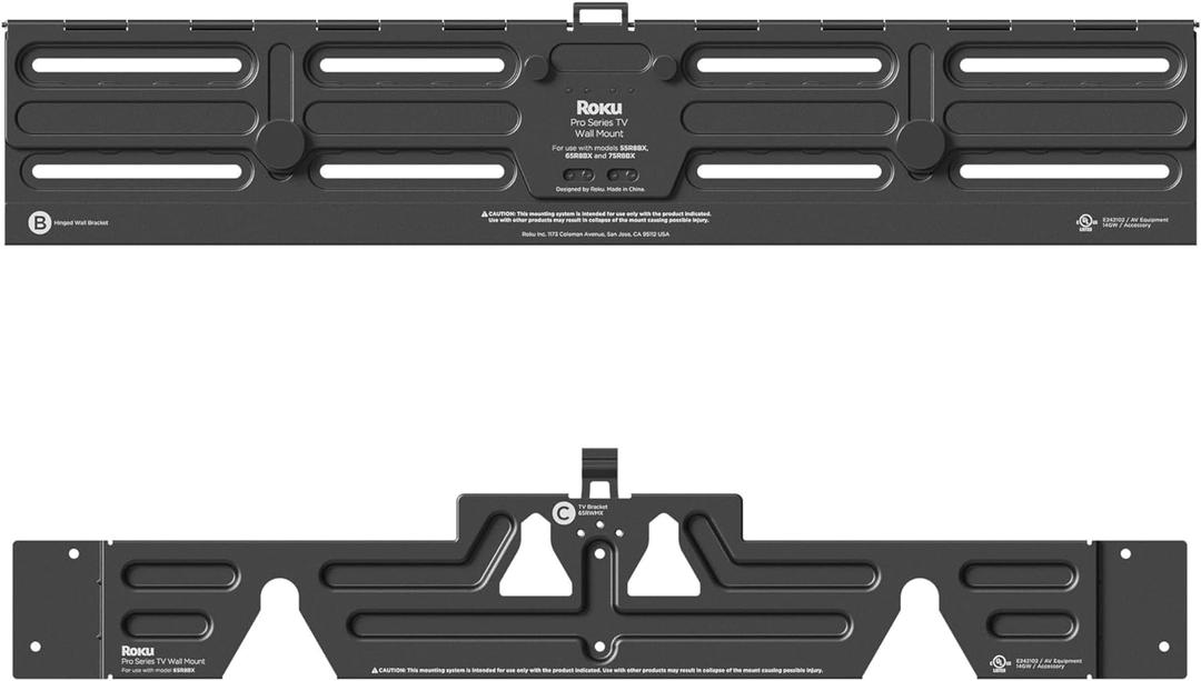 Roku Wall Mount Kit for 55-Inch Pro Series TV - Ultra-Slim with Minimalist, Flat Design - Hinged TV Mount and Kickstand for Easy Access to Cables