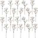 Crafare 36 Pack Artificial Berry Stems 7 Inch White Holly Berry Picks for Christmas Tree Decoration Wreath Crafts Wedding Gift,Holiday Season,Winter Decor