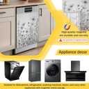 Black White Flowers Magnetic Dishwasher Cover,Dishwasher Covers for The Front Magnetic Dishwasher Panel Decals Cover for Kitchen 23x26 inch