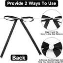 3 x Anwyll Twist Tie Bows 5x7Inch - 30Pcs Premade Black Gift Bow for Cake Gift Wrapping Balloon Craft Treat Bag Black Satin Ribbon Bows for Wedding Baby Shower Birthday Party Halloween Christmas Decor