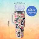 40oz Pitbull Dog Tumbler with Handle and Straw, Funny Stainless Steel Insulated Cup with Lid and Straw, Travel Coffee Mug Water Bottle, Birthday Mothers Day Gifts for Women Men Animal Lovers
