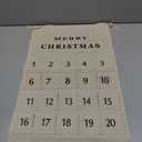 Christmas Countdown Advent Calendar with Pockets,Advent Calendars for Kids Chocolate & Candy,Countdown to Christmas Xmas Holiday Decorations,17x28 Inch (Beige)