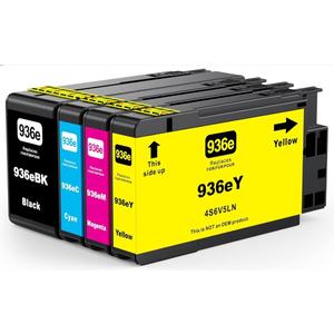 (Latest Chip) 936XL 936e 936 Ink Cartridges Combo Pack Compatible Replacement for HP Ink 936XL Black and Color Combo Pack Works with OfficeJet Pro 9110, 9120, 9130, 9730 Printer (BK/ C/ Y/ M, 4-Pack)