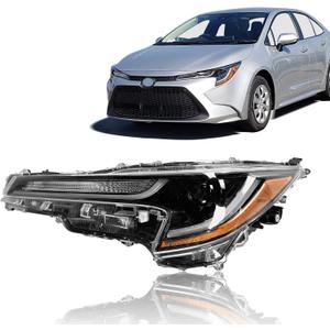 Headlight Assembly Fit For Toyota Corolla L/LE 2020-2022 LED Projector Headlamp Left Driver Side Not Compatible w/LED DRL Partslink TO2502286 / OEM 81150-02S30