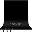 EMART 8.5x10ft Black Photo Backdrop Screen for Photography, Large Negros Drapes Party Background Curtain, Polyester Fabric Sheet Video Studio Portrait Photoshoot