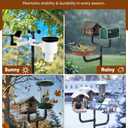 3 Holders Upgrade Bird House Pole with 90inch for Outdoor Bird Feeder Bath, Heavy Duty Adjustable Birdhouse Stand with 4 Plates & 5 Prong Base for Garden, Yard(NO Birdhouse & Birdbath)