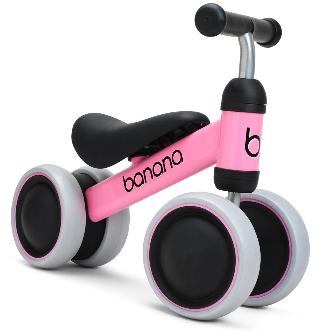 banana bike & Lava Sport Baby Balance Bike - Bicycle Gift Toys for 1-2 Year Old Boys and Girls - Toddler Bikes with 4 Wheels - No Pedal Riding Toy for Babies - First Birthday Gifts, retrospec (Small (5.8in), Pink)