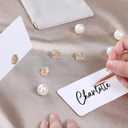 UNIQOOO 12Pcs Decorative Rose Floral Place Card Holders Bulk, Luxury Gold Metal Name Card Stands Set, for Wedding Table Setting, Business Card, Name Tag, Party Food Labels