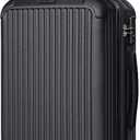 LIGHT FLIGHT Carry On Luggage 22x14x9 Airline Approved, Durable Hard Shell Carry On Suitcases with Wheels, Expandable Hardside Lightweight Travel Luggage with TSA Lock 20 Inch Carry on, Black