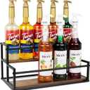 Happilif Coffee Syrup Rack Organizer, 2-Tier 10-Bottle Syrup Holder Stand for Coffee Bar &  Display Shelf, Countertop Stand for Coffee Syrups, Spice, Soda Bar