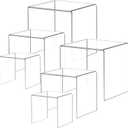 Acylic Riser Square Display Stand For Cupcakes, Arts and Crafts (Clear, 6P-4&5&6INCH)
